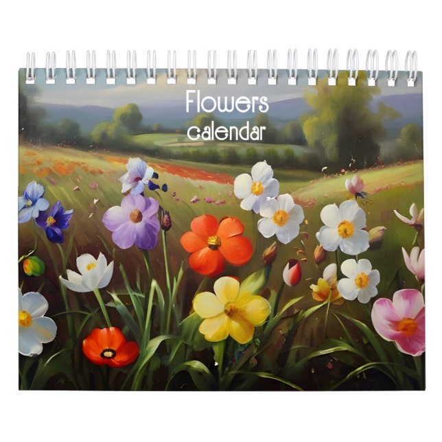 Calendário Flores, pintura a óleo (Capa)