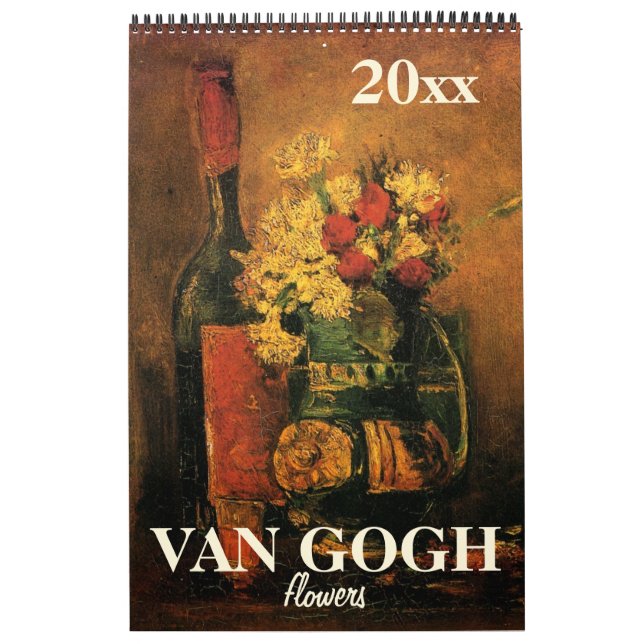 Calendário Flores Van Gogh com papagaios, irlandeses, girassó (Capa)