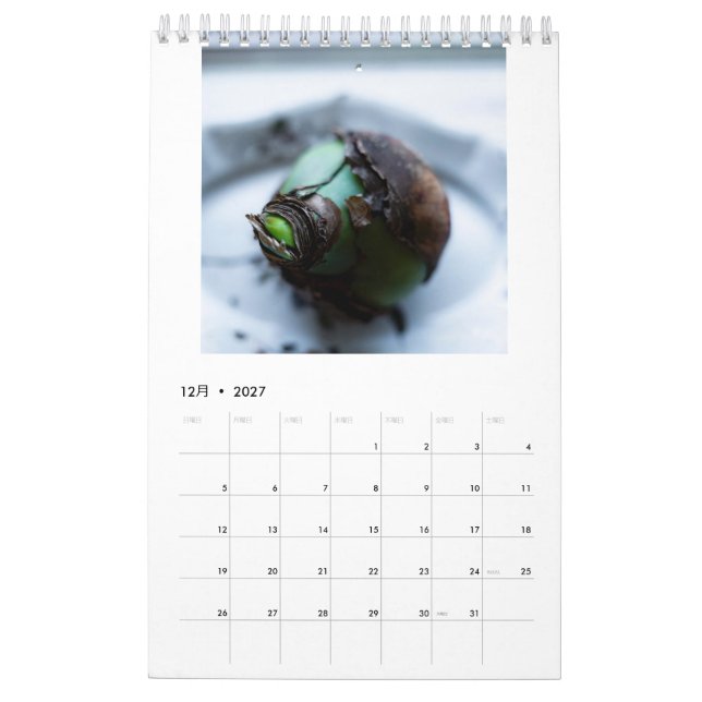 Calendário Flower calendar (Dez 2027)