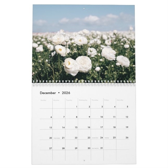 Calendário Flower Calendar 2026 (Dez 2026)