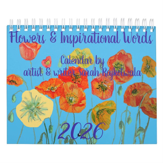 Calendário Flowers and Inspirational Words 2026 Calendar Art (Capa)