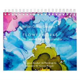 Calendário Flowerworks - 2026 Twelve Month Art Calendar
