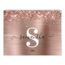 Foil Rose Dourado Brilhante Assinatura Monograma F
