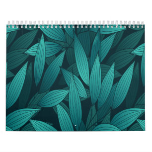 Calendário Folhas tropicais gradativas