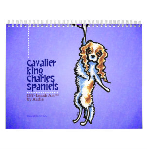Calendário Fora-Trela Art™ Vol 1 dos Spaniels de rei Charle