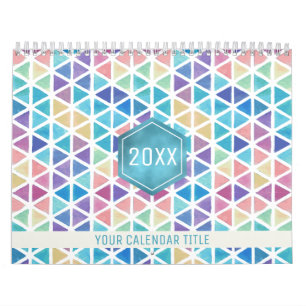 Calendário Foto abstrata do design da aguarela (matiz do