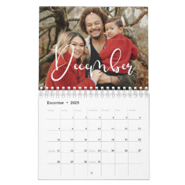 Calendário Foto da família da caligrafia moderna 2026