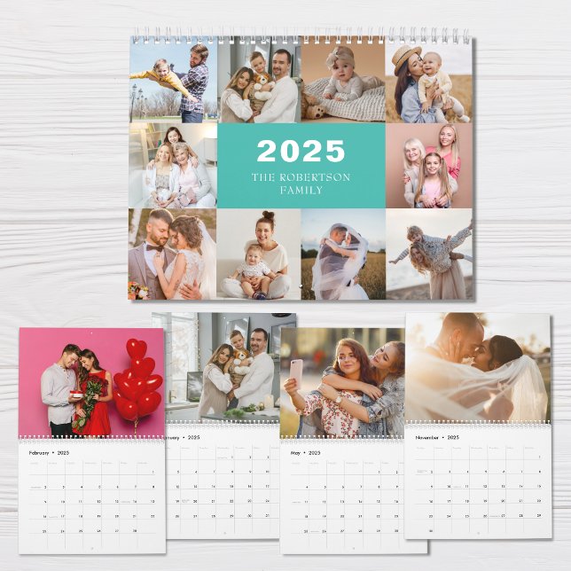 Calendário Foto da família moderna de colagem personalizada 2 (Criador carregado)