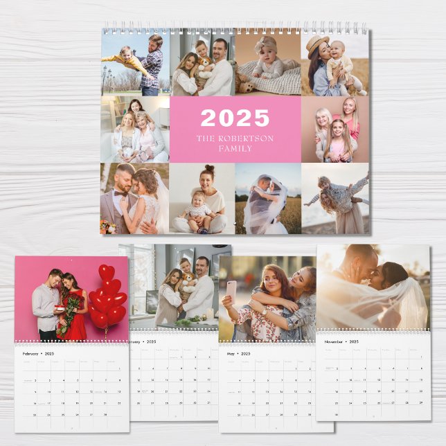 Calendário Foto da família moderna de colagem personalizada 2 (Criador carregado)