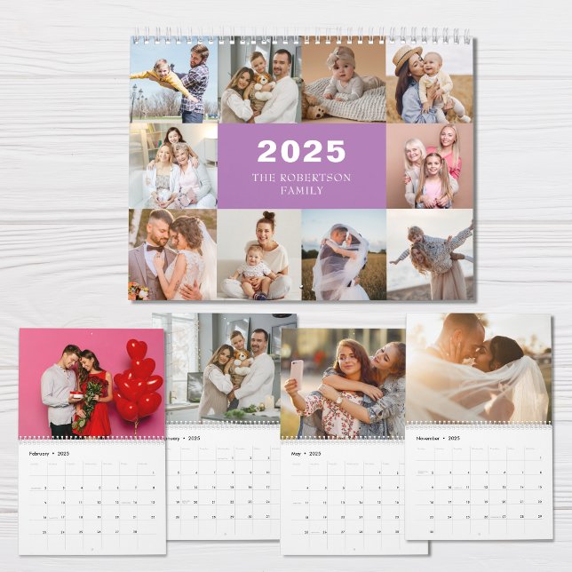 Calendário Foto da família moderna de colagem personalizada 2 (Criador carregado)