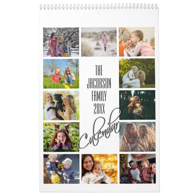 Calendário Foto da família moderna simples de 12 meses (Capa)