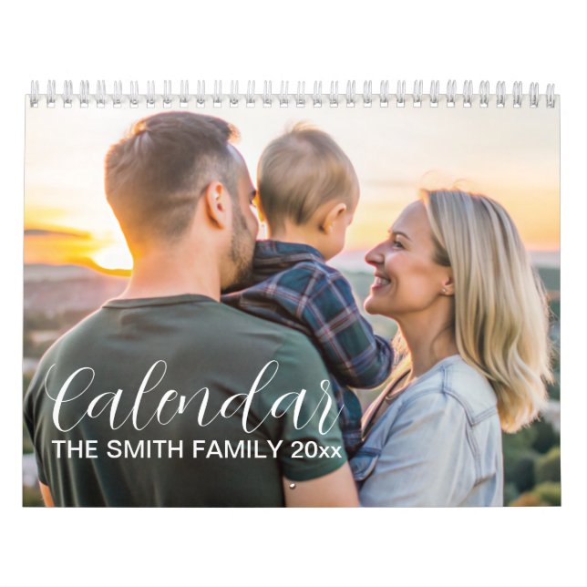 Calendário Foto da família personalizada elegante e moderna d (Capa)
