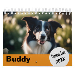 Calendário Foto de Cachorro Personalizado Nome Ano Moderno La