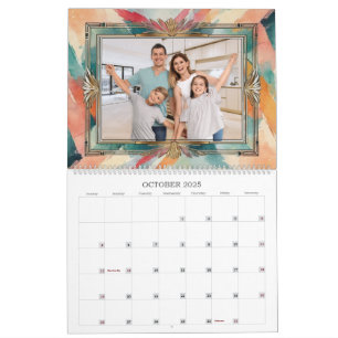 Calendário Foto de Família Art Déco Personalizada