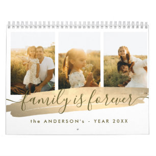 Calendário Foto de Família com Estética Neutra Elegante