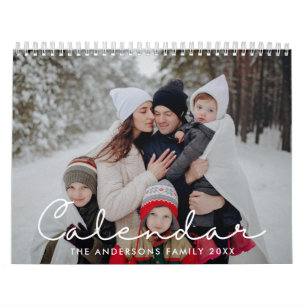 Calendário Foto de família personalizada com script minimalis