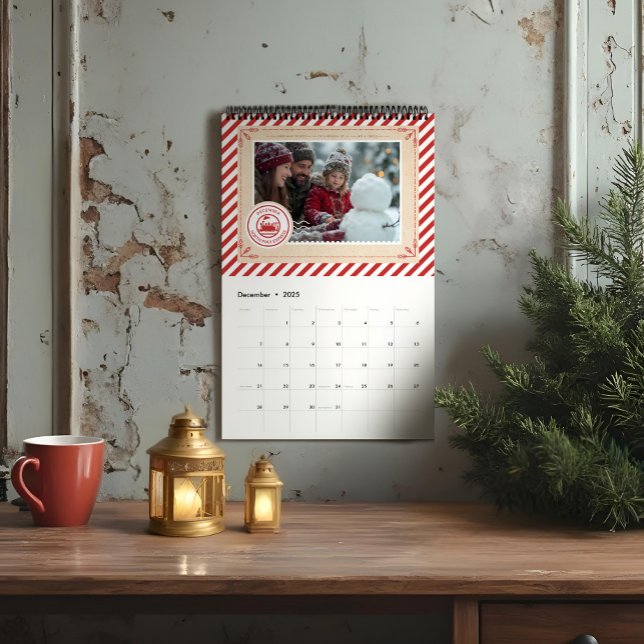 Calendário Foto de Natal do Bilhete de Comboio Expresso do Po (North Pole Express Train Ticket Christmas Photo Calendar)