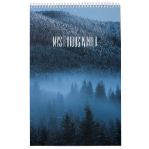 Calendário Foto de paisagem de inverno misteriosa