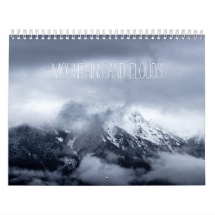 Calendário foto de paisagem montanhas e nuvens