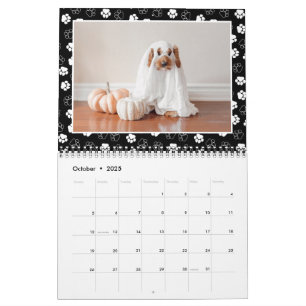 Calendário Foto de Pet de Quadro de Impressão da Pata de Cort