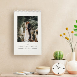 Calendário Foto de Recém-Casados em Casamento Moderno e Elega