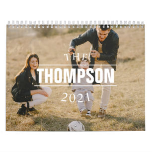 Calendário Foto do ano do nome da família moderna