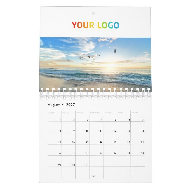 Calendário Foto do Escritório do Logotipo da Empresa Personal (Ago 2027)