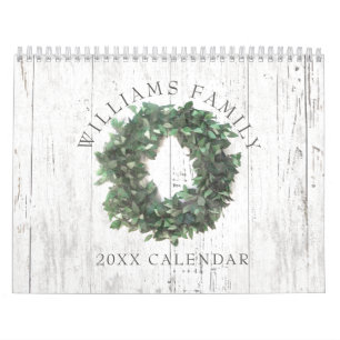 Calendário Foto do Farmhouse Rustic Laurel Wreath 2022