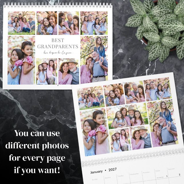 Calendário Foto dos Avós de 2027 (2027 Grandparents Photo Calendar )
