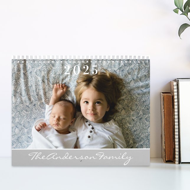 Calendário Foto Elegante Simples 2025 (Criador carregado)