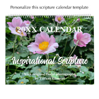 Calendário Foto Floral Original & Escritura Bíblica Personali