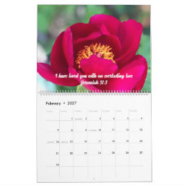 Calendário Foto Floral Original & Escritura Bíblica Personali