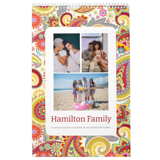Calendário Foto Mês a Mês da Sua Família Personalizada (Capa)