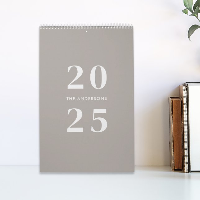 Calendário Foto Minimalista Bege (Criador carregado)