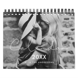 Calendário Foto minimalista da família manuscrita 2025