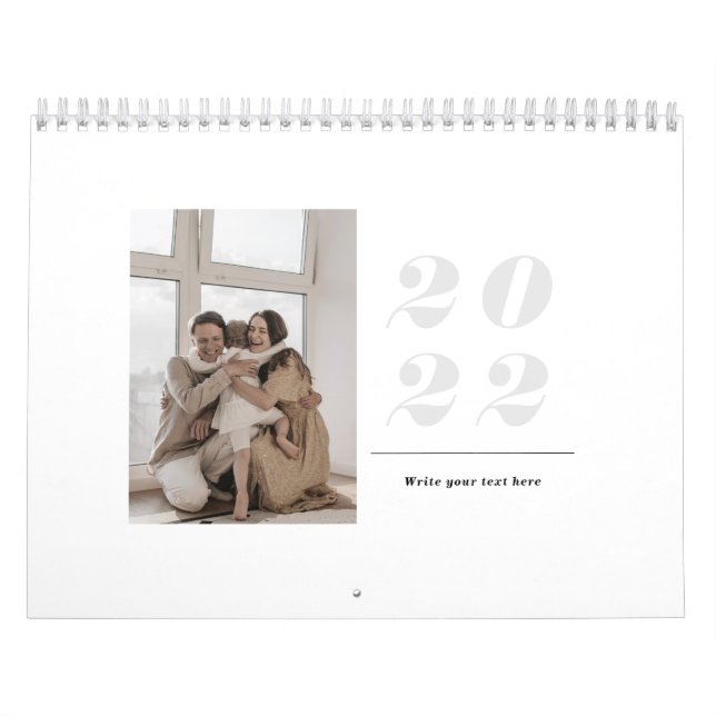 Calendário Foto moderna, simples e minimalista, de 2022 (Capa)
