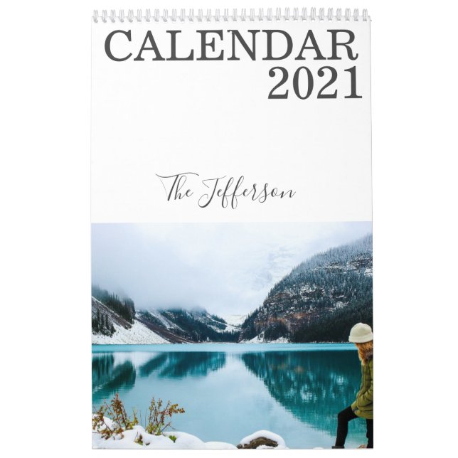 Calendário Foto Personalizada Branca Moderna 2021 (Capa)