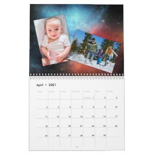 Calendário Foto Personalizada Celestial de Fundo Externo