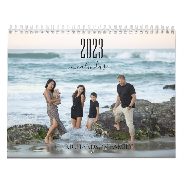 Calendário Foto personalizada da família moderna minimalista  (Capa)