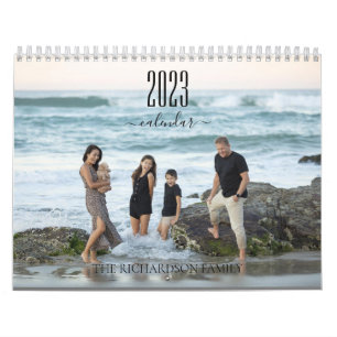 Calendário Foto personalizada da família moderna minimalista 