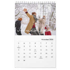 Calendário Foto personalizada de roteiro minimalista de 2026