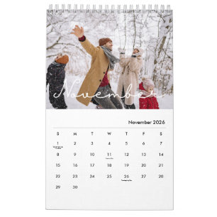 Calendário Foto personalizada de roteiro minimalista de 2027