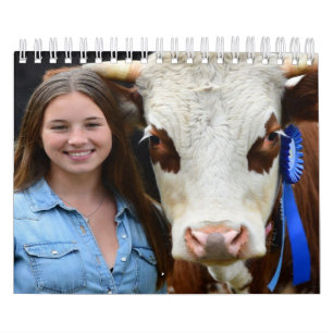 Calendário Foto Personalizada de Vaca de Exposição de Gado