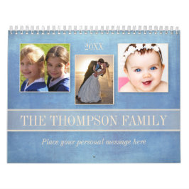 Calendário Foto Personalizada Floral Floral de Aquarela Famil