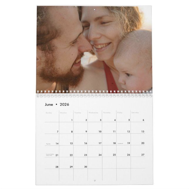 Calendário Foto personalizada moderna 2024 Cria sua própria f (Jun 2026)