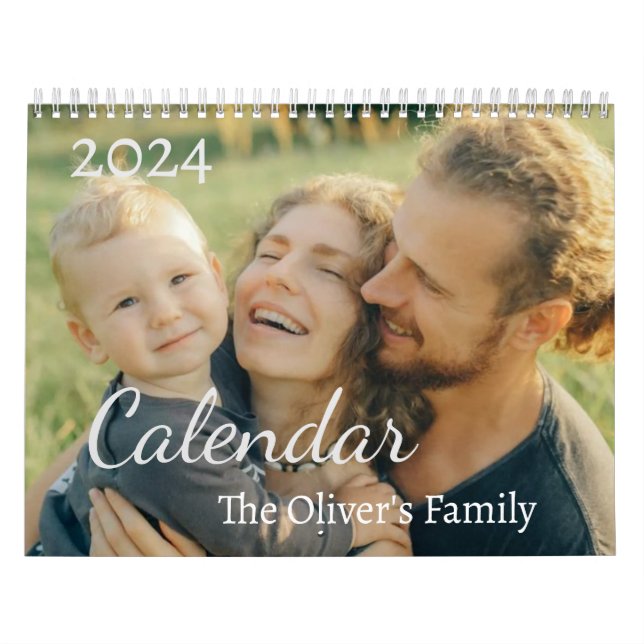 Calendário Foto personalizada moderna 2024 Cria sua própria f (Capa)