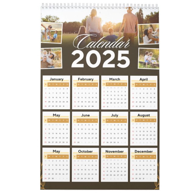 Calendário Foto Personalizada Moderna 2025 Cria A Sua Própria (Verso)