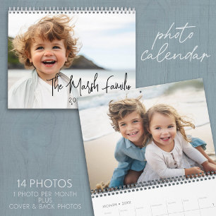 Calendário Foto Personalizada Simples Moderna - 14 Imagens