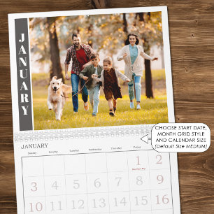 Calendário Foto Simples Moderna por Mês e Colagem na Capa