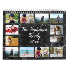Calendário Fotografia da família moderna Marble